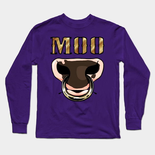 Moo Long Sleeve T-Shirt by Pawgyle